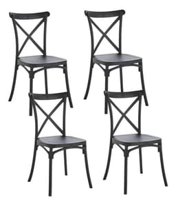 Pack 4 Sillas Crossback Negra Apilable