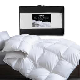 Plumon Cobertor King 90% Pluma Pecho Ganso Cubrecama Luxury. Blanco KING
