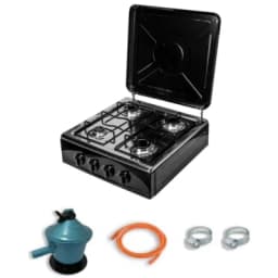 Cocina Encimera a Gas Licuado 4 Platos Premium + Kit de Instalacion