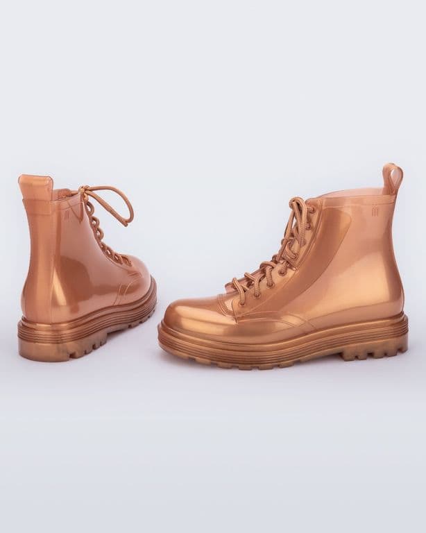 Botin Mini Coturno Infantil Marron Perlado Cafe 32