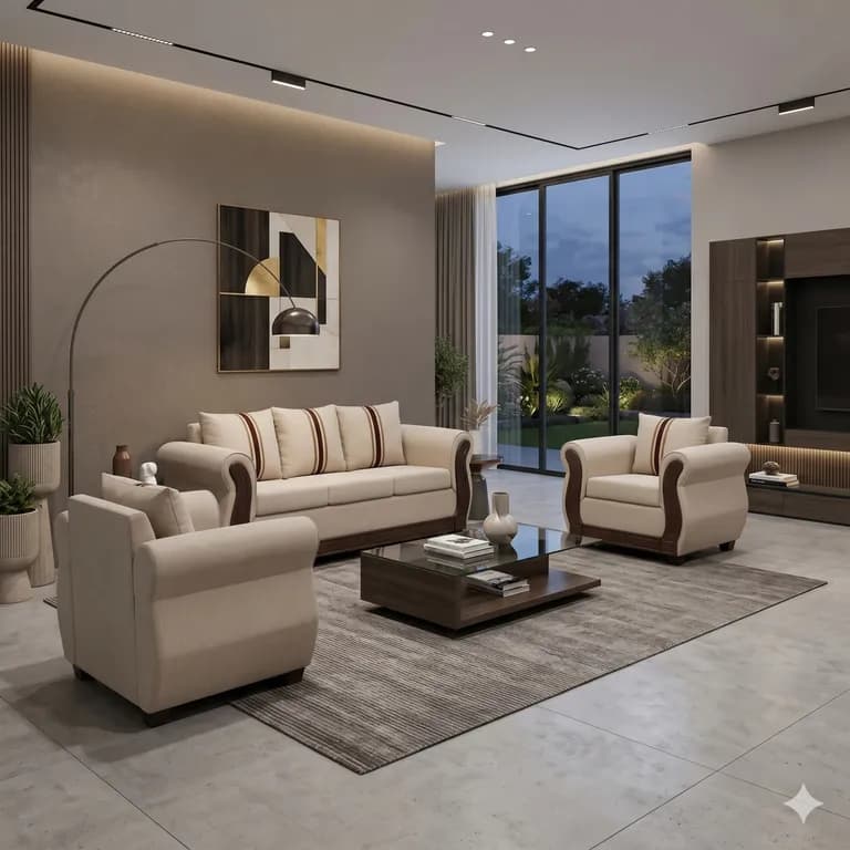 JUEGO DE LIVING ATENAS 3-1-1 Beige