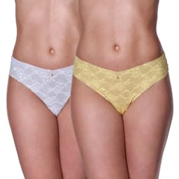Pack 2 Calzones Bikini Encaje 20577 Blanco L