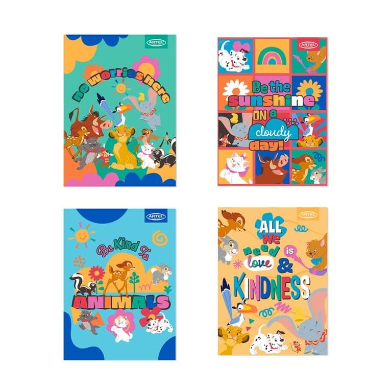 Cuaderno College Disney 100hj Matemat. 7mm x10ud Disenos