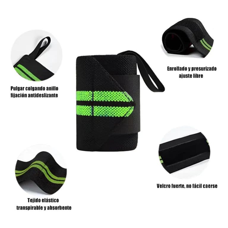 Par Munequera Deportiva Elastica Ajustable Crossfit Gym
