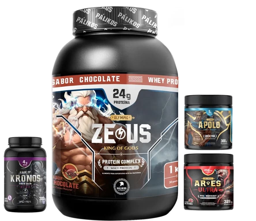 Proteina complex 1kgCreatina apolo 300gPre entreno Ares BCAA kronos