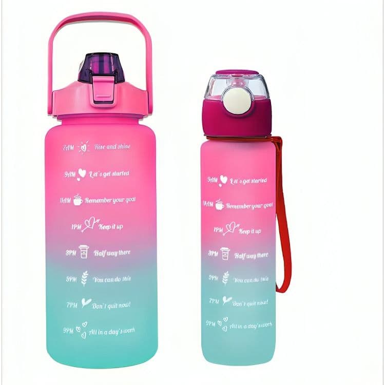 Pack 2 Botellas Agua Motivacionales De 2 Litros Y 900 Ml