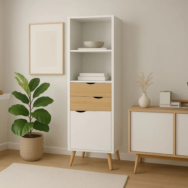 Estante Librero Top Living Gotemburgo Nordico con Cajones