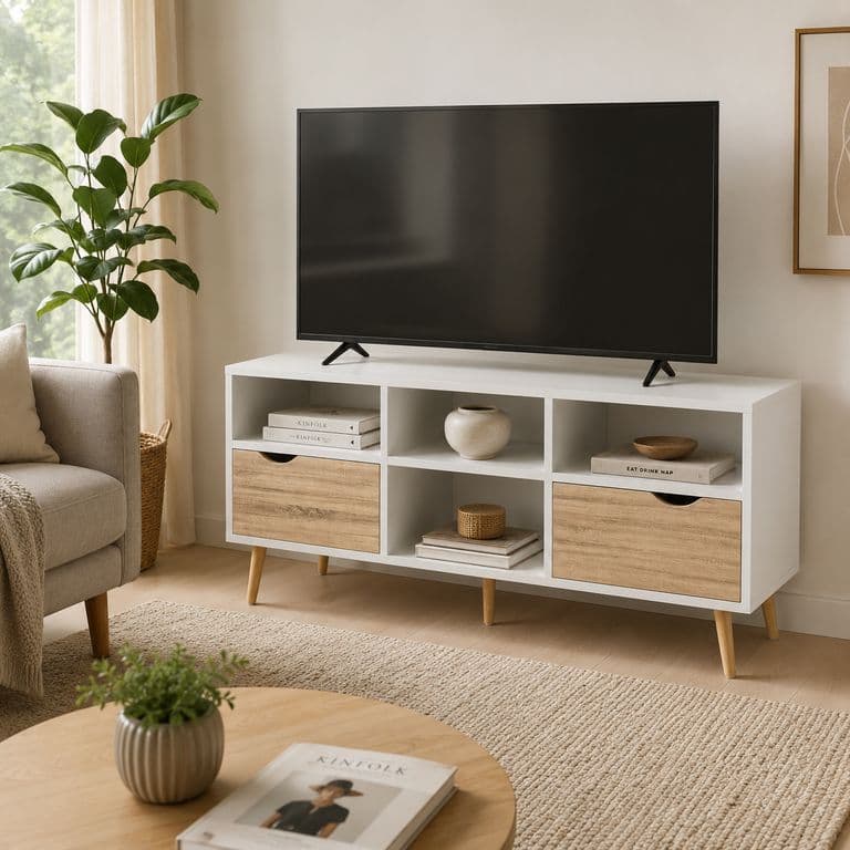 Rack de TV Top Living Bolonia con Cajones 117cm Nordico