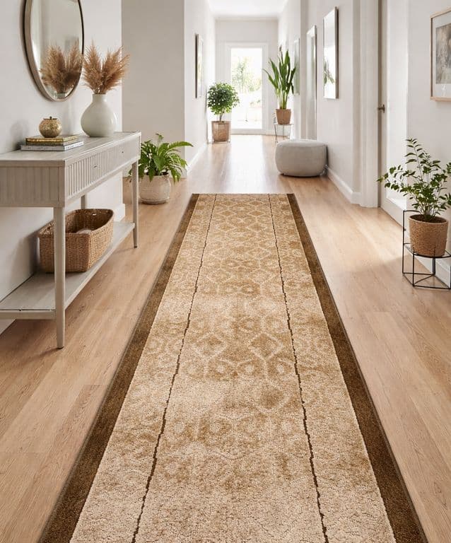 Alfombra Pasillo CAFE 67 cm x 10 metros ANTIDESLIZANTE Sin Overlock