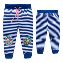Pantalon Buzo Nina 100% Algodon Manzanas Azul 2