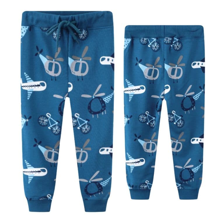 Pantalon Buzo Nino 100% Algodon Helicopteros Azul 7