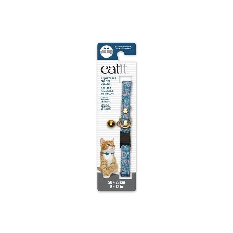 Collar Azul Corazones Gato.-