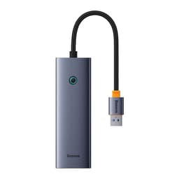 Adaptador HUB 4 en 1 USB a USB X3 + Ethernet RJ45 Gris espacial