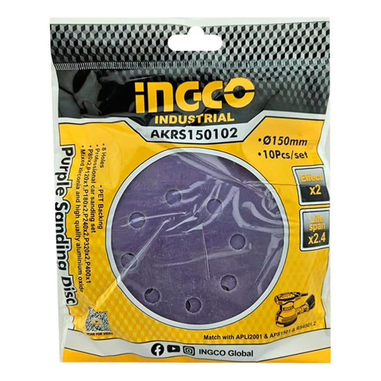 10 Disco Lija Zirconio 150mm Velcro Grano Variado Akrs150102