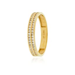 Anillo Compromiso de Oro 18Kt Cintillo Doble Riel Circon Amarillo 15