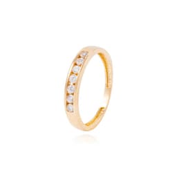 Anillo Compromiso de Oro 18Kt Circon en Riel Amarillo 15