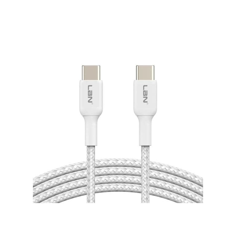 Cable Trenzado Usb-c A Usb-c Carga Rapida 1 M Blanco
