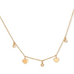 Cadena Colgante Punto De Luz Corazones Chapado En Oro 18k Multicolor ...