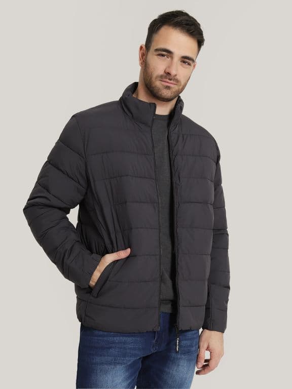 Parka Stretch Pufer Gris Gris S