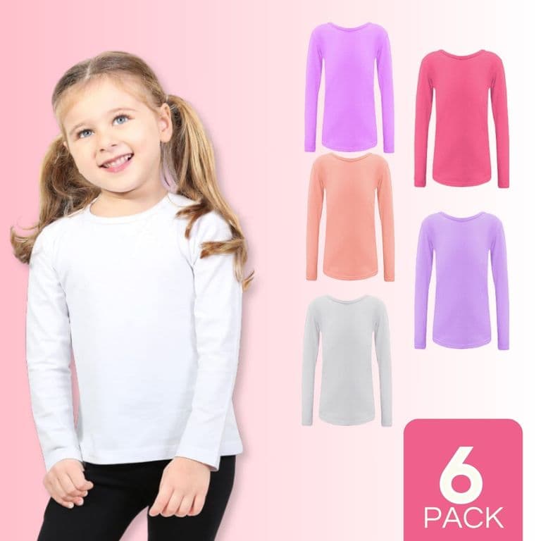 Pack 6 Camisetas Polar Primera Capa Nina Cuello Redondo Multicolor 6