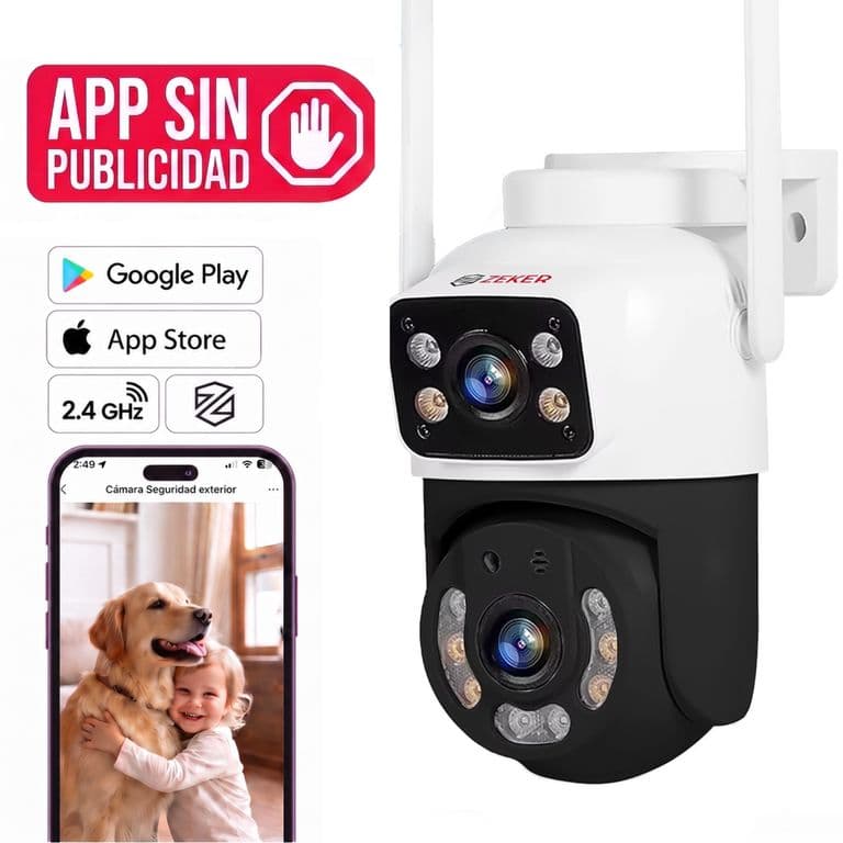 Camara De Seguridad 5G Doble 4MP Exterior Impermeable.