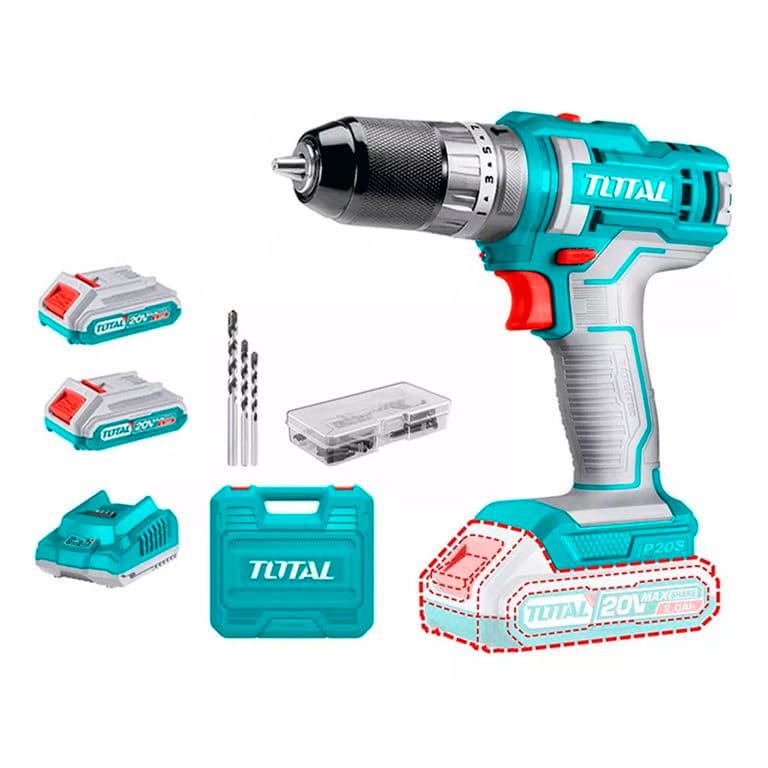 Taladro Atornillador Percutor 20v 10mm 2bat+carg Tidli201452