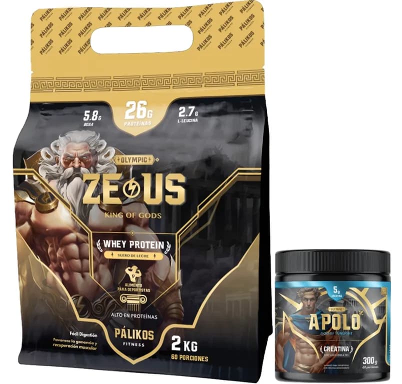 100% Whey Protein Zeus 2kg Doypack Vainilla +Creatina Apolo 300g