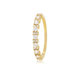 Anillo Compromiso de Oro 18Kt Dos Intercalado Circones Amarillo 16