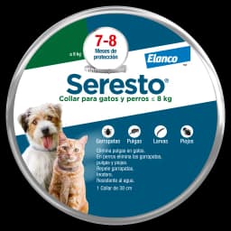 COLLAR SERESTO PERRO Y GATO ANTIPULGAS HASTA 8 KG.