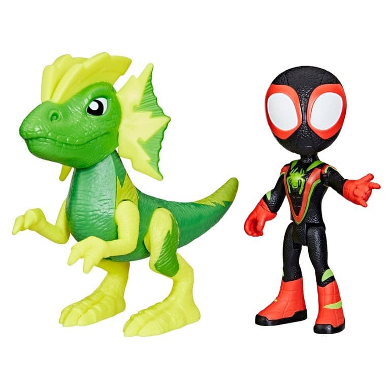 Figura de Accion Spidey And Friends Dino-Webs Miles Morales y Marvels Electrosaurus