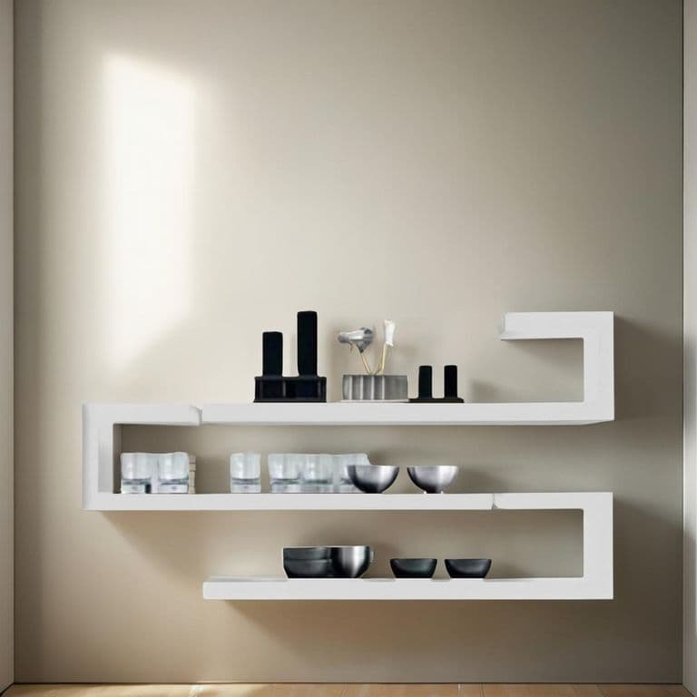 Juego Repisas Flotantes Madera Geo Blanco 95x45x15 CM