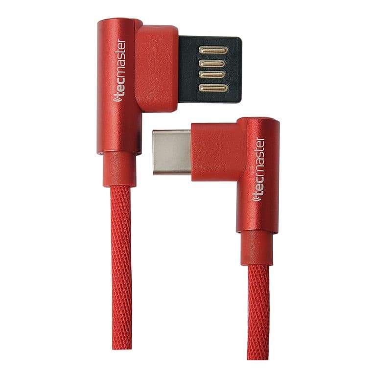 Cable Usb Tipo C Textil 90 Rojo