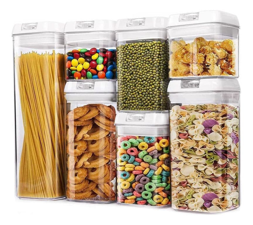 Set 7 Contenedores Hermeticos Almacenamiento Cocina Plasticos