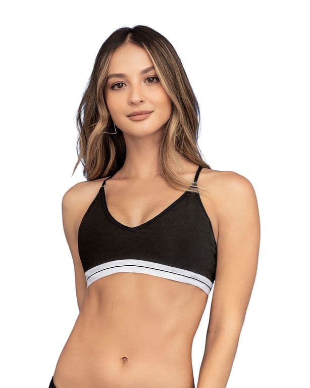 Top en Algodon Ultracomodo con Breteles graduables 091082 Negro S