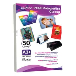 Papel fotografico glossy A3+ 260G 50H - Blanco