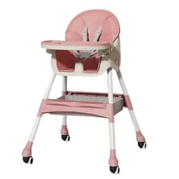 Silla De Comer de Bebe Plegable Cinturon De Seguridad Rosa