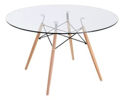 Mesa Eames Redonda de Vidrio 100cm