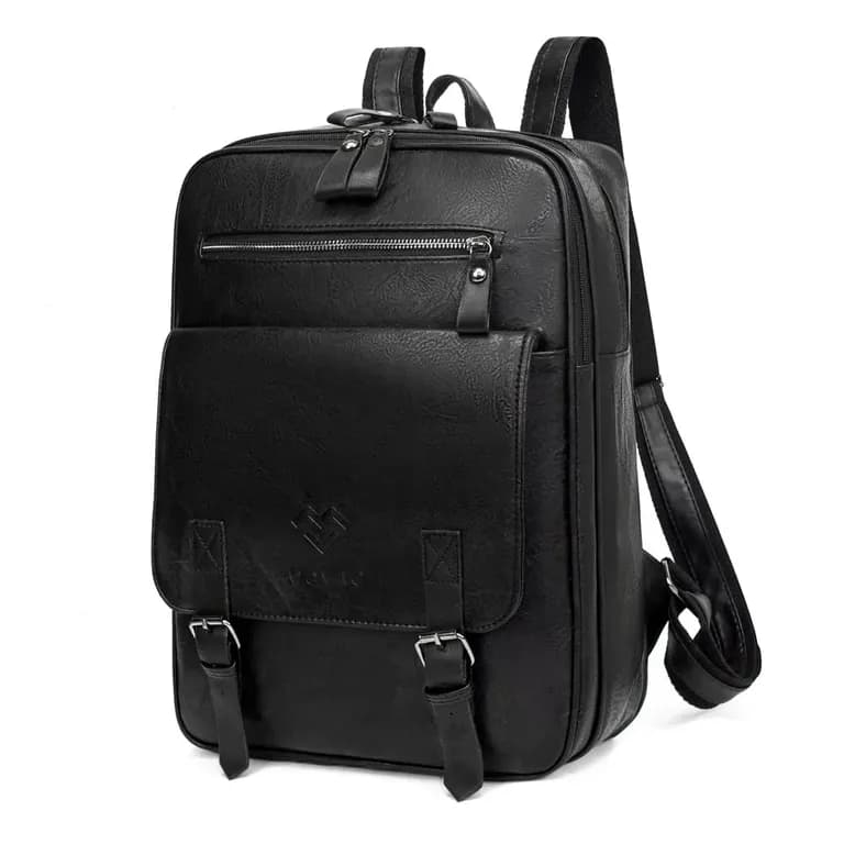 Mochila MOVAC Elite De Cuero Pu Elegante Multifuncional Gran Capacidad Negro Azabache TALLA UNICA