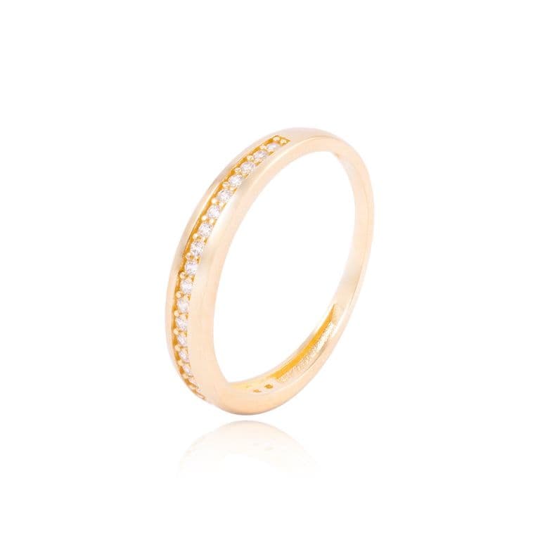 Anillo Compromiso de Oro 18Kt Circon Riel Ovalado Amarillo 12