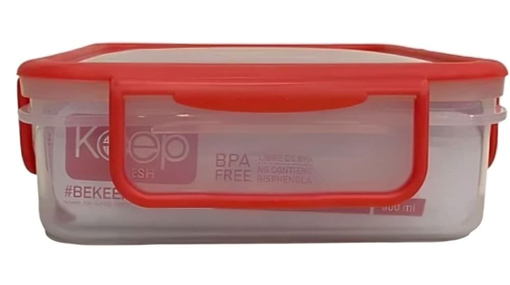 HERMETICO PP 1400 ML CUADRADO ROJO