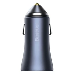 Cargador de Auto Gris Oscuro 2 USB, Tipo C, 40W