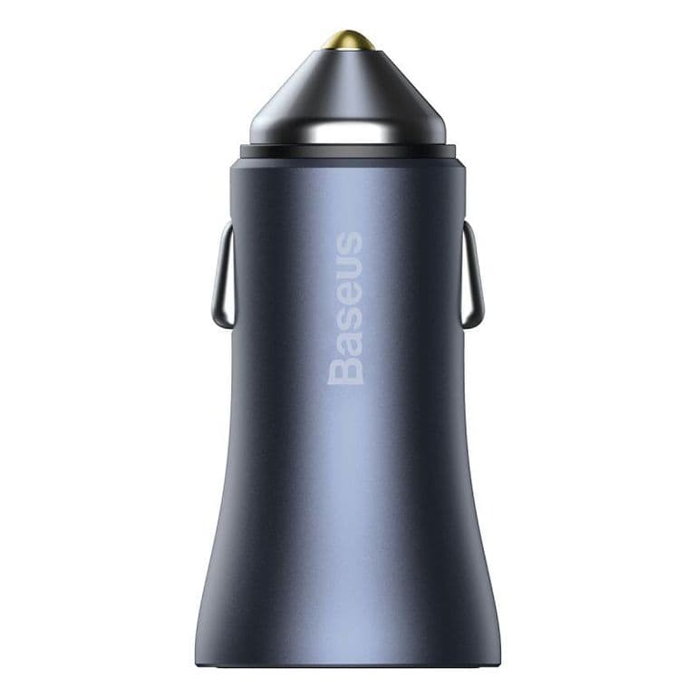 Cargador de Auto Gris Oscuro 2 USB, Tipo C, 40W
