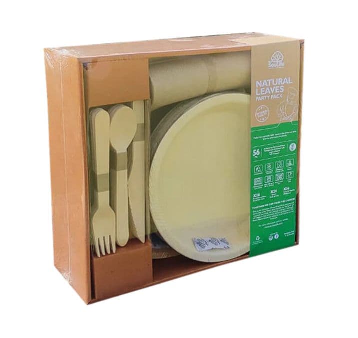 Pack Picnic/fiesta Descartable 8 Personas Hoja De Palma Ecologico