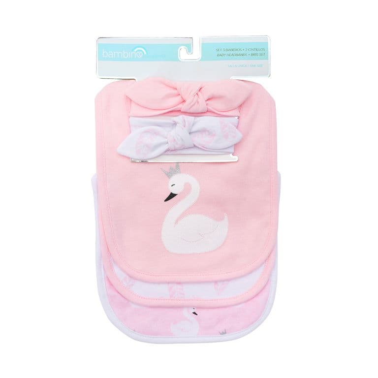 Set Baberos + Cintillos Nina Cisne