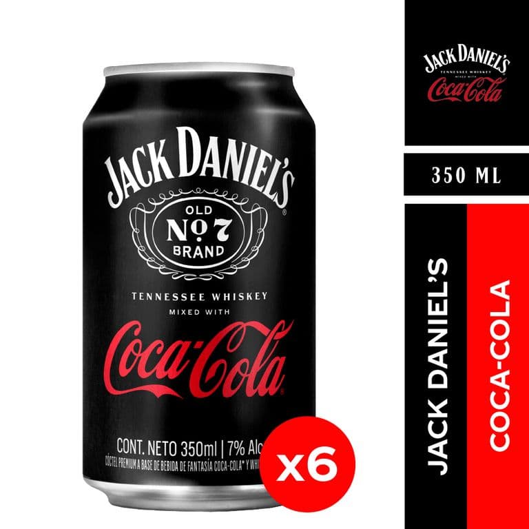 6x Coctel Jack & Coke Lata 7 350cc