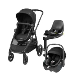 Coche Travel System Zelia 3 + Pebble 360 + Family Fix Black Negro