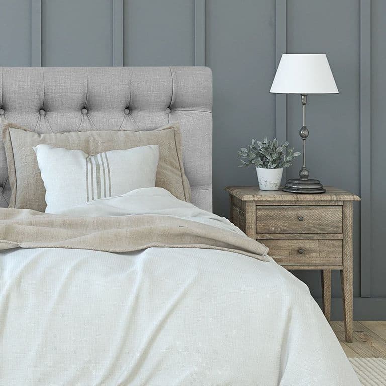 Respaldo de Cama Capitone Premium Lino Gris Plata - Super King