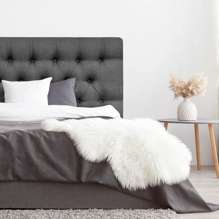 Respaldo de Cama Capitone Premium Lino Grafito - Queen