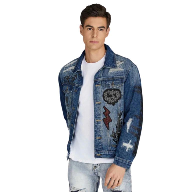 Chaqueta Denim Polonia Hombre Azul L