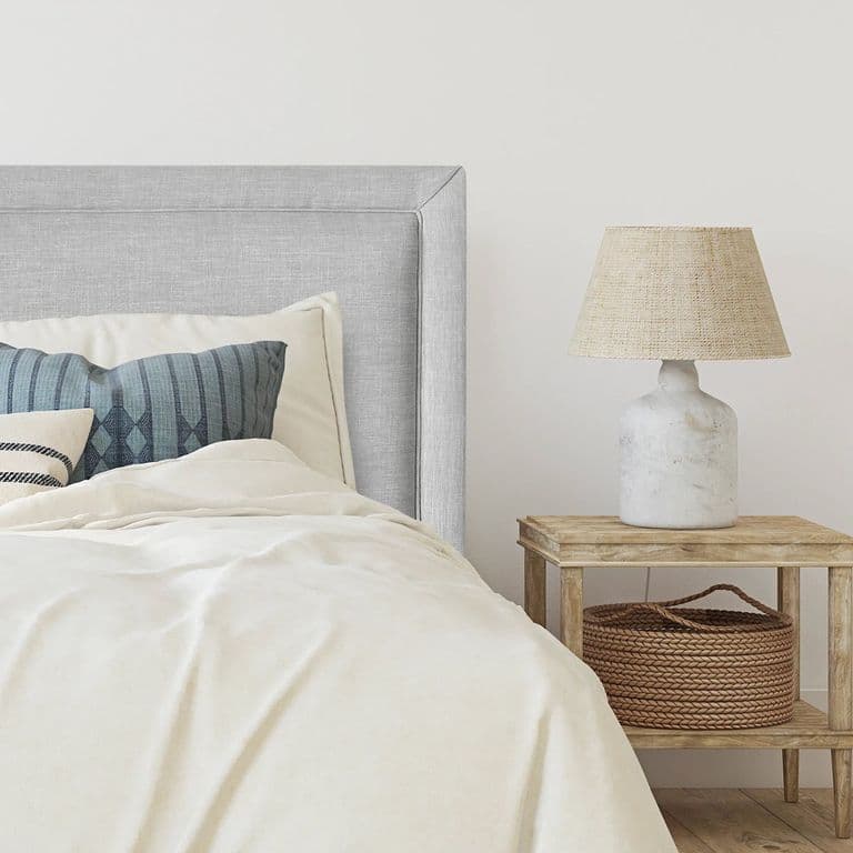 Respaldo de Cama Flat Frame Vivo Lino Gris Plata - 1.5 Plaza